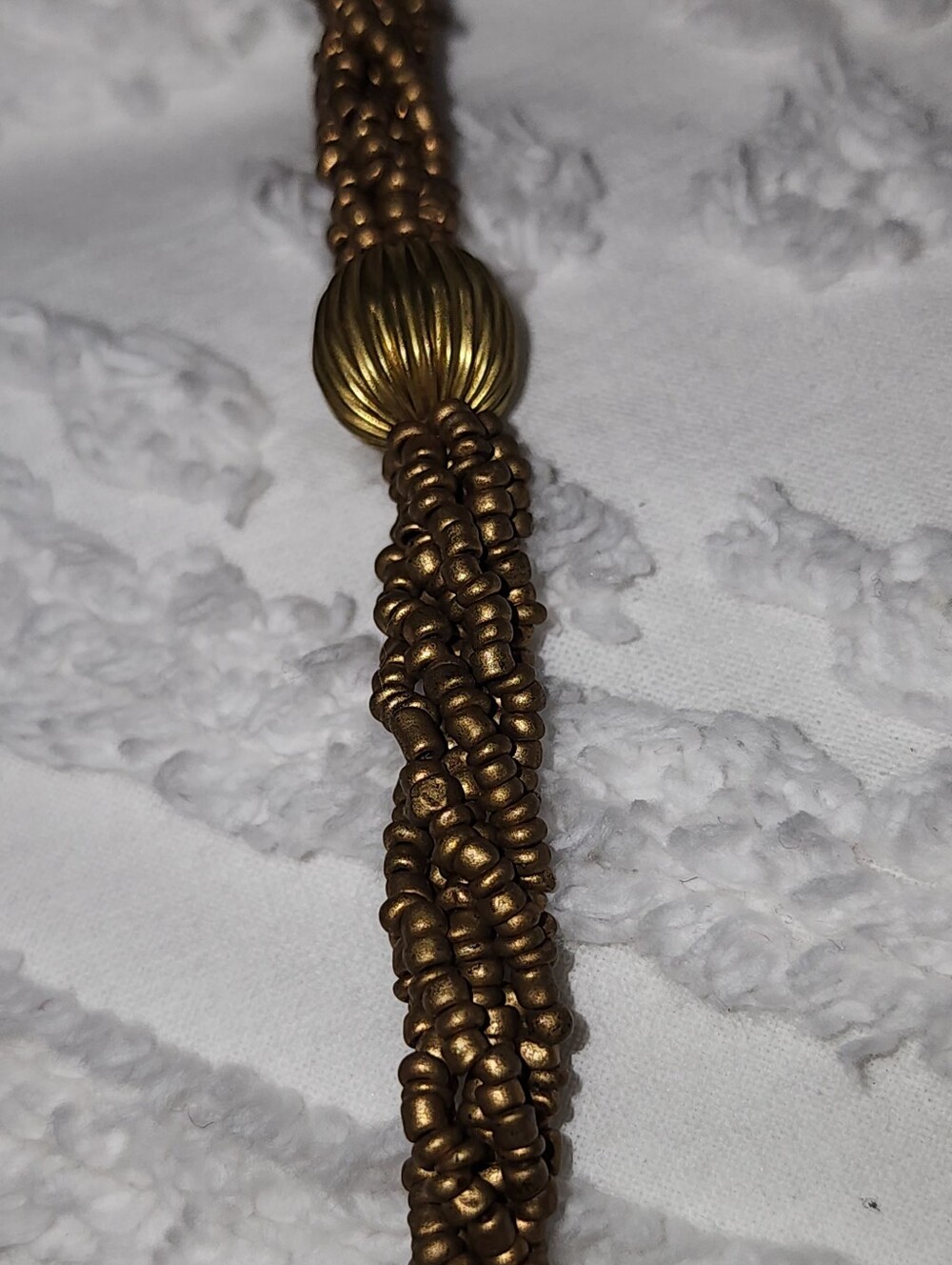 Bougainvillea Brown Bag With Bronze Stitching, Beaded Handle & Embellishments - Picture 8 of 10